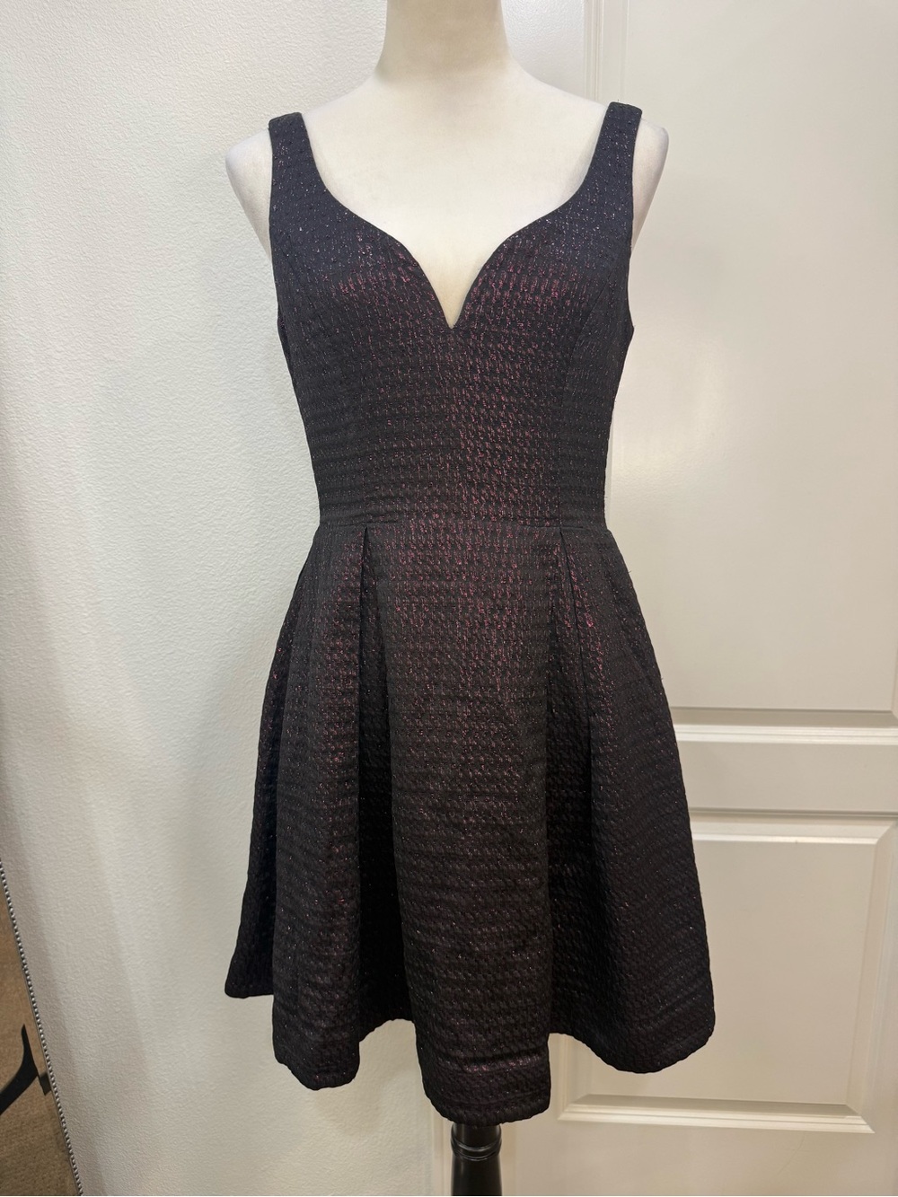 Ali Ro Black Dress with Subtle Sheen - Fit & Flare